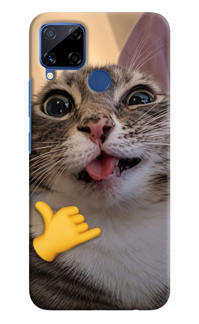 Silly Cat Call Realme C15 Hard Case Back Cover by Casekaro