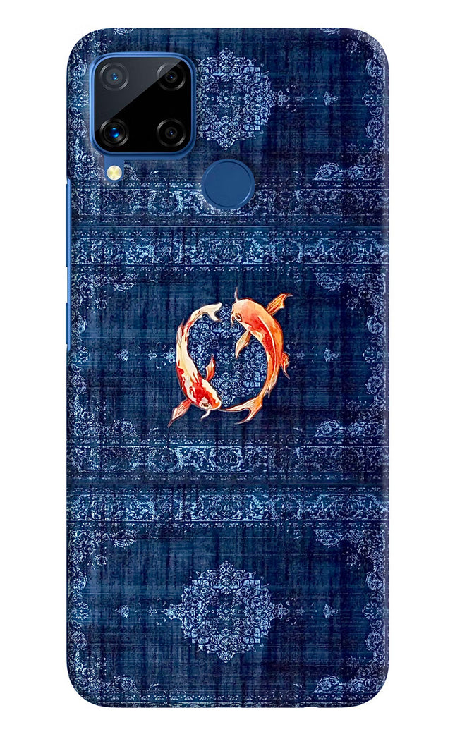 Koi Blue Realme C15 Hard Case Back Cover by Casekaro
