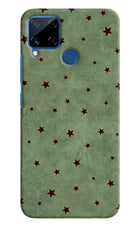 Green Stars Realme C15 Hard Case Back Cover by Casekaro