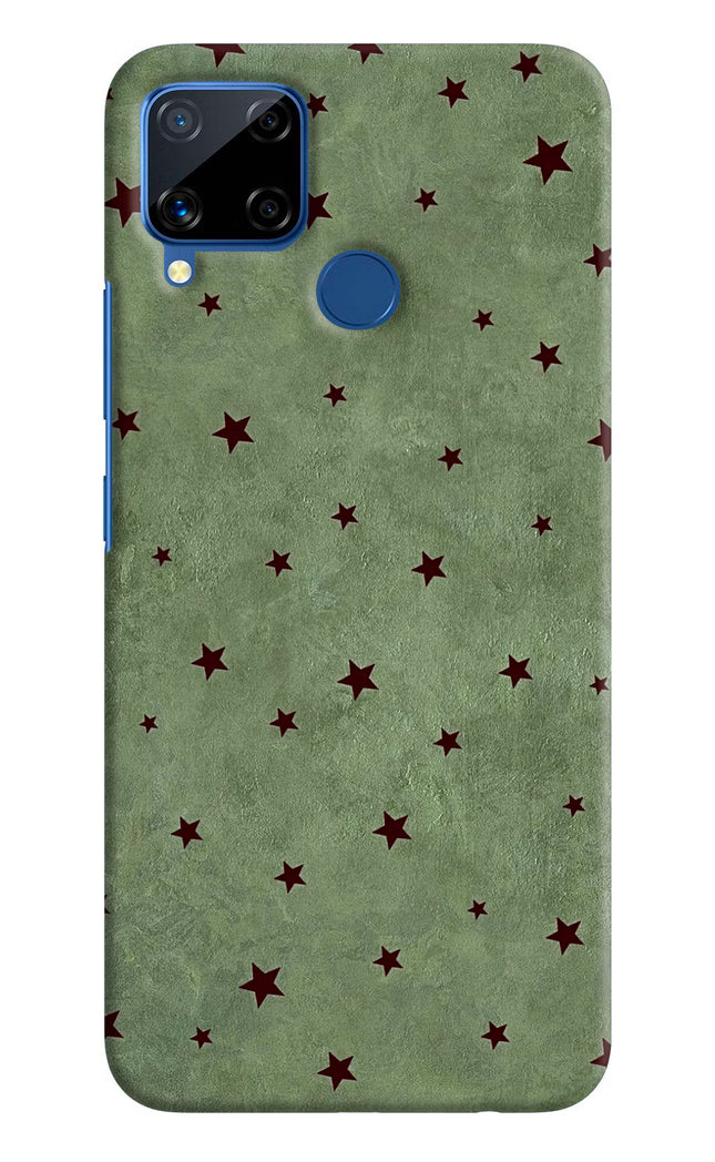 Green Stars Realme C15 Hard Case Back Cover by Casekaro