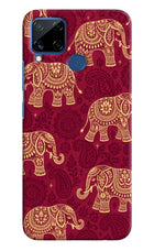 Maroon Elephant Realme C15 Hard Case Back Cover by Casekaro