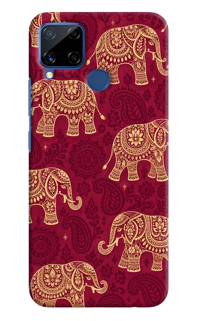 Maroon Elephant Realme C15 Hard Case Back Cover by Casekaro