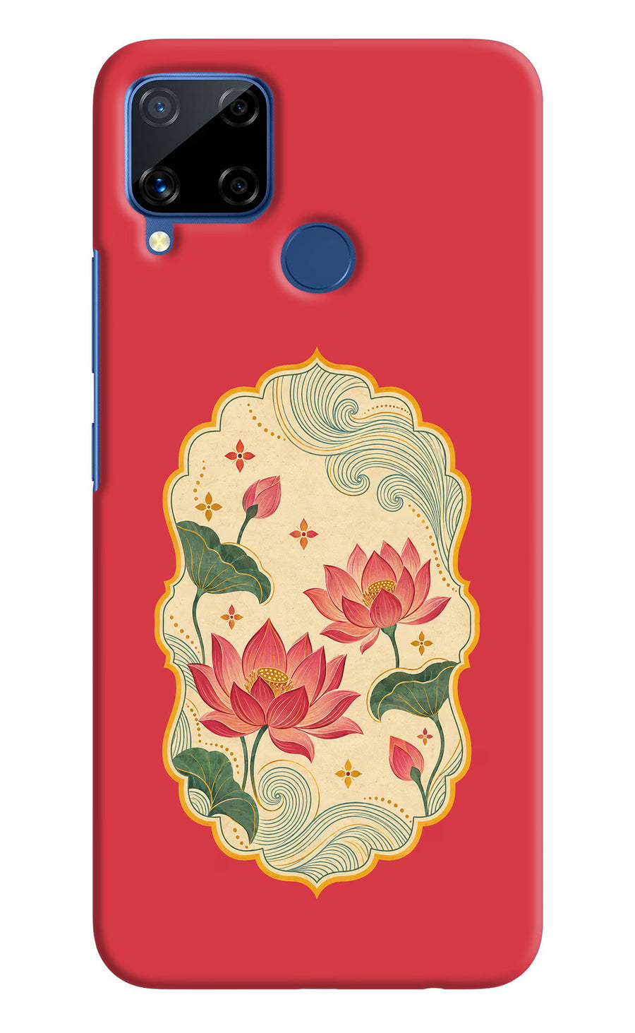 Pink Lotus Realme C15 Back Cover, Hard case