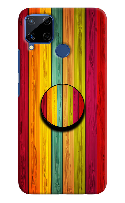 Multicolor Wooden Realme C15 Pop Case by Casekaro