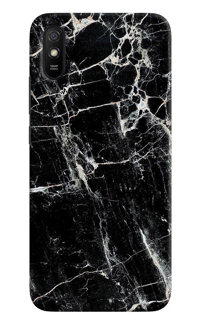 Black Marble Texture Redmi 9A/9i Hard Case Back Cover by Casekaro