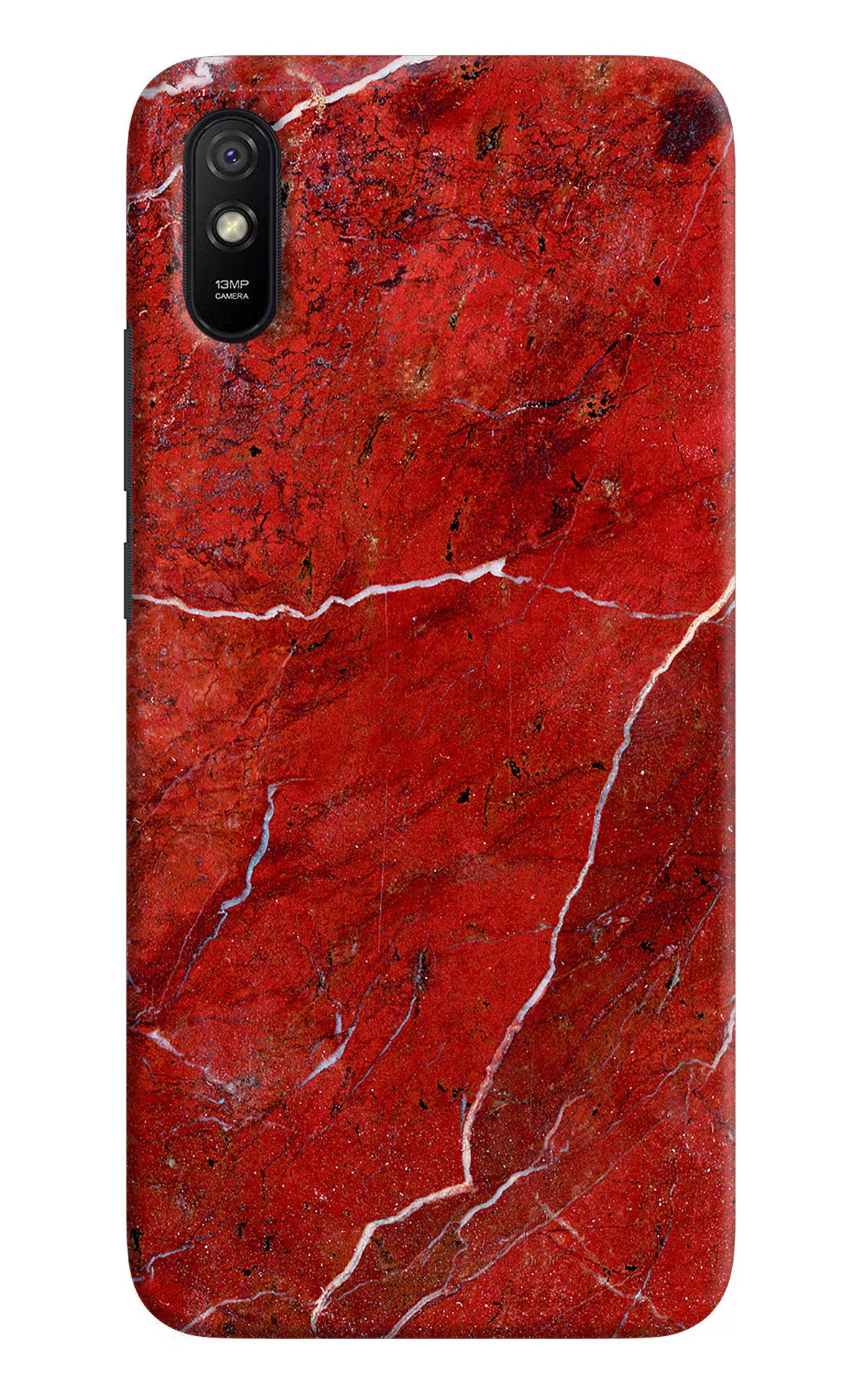 Red Marble Design Redmi 9A/9i Hard Case Back Cover by Casekaro