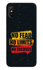 No Fear No Limits No Excuse Redmi 9A/9i Hard Case Back Cover by Casekaro