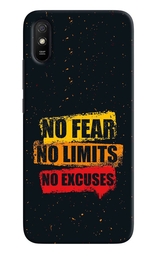 No Fear No Limits No Excuse Redmi 9A/9i Hard Case Back Cover by Casekaro