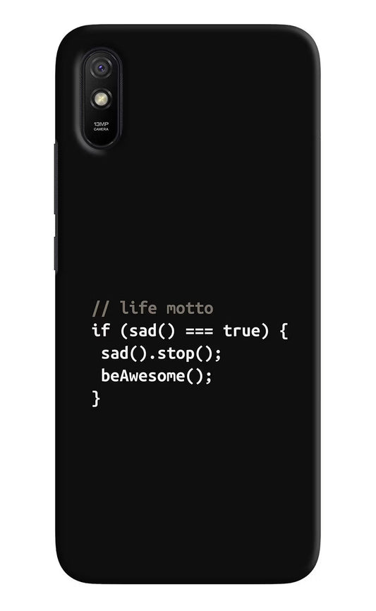 Life Motto Code Redmi 9A/9i Hard Case Back Cover by Casekaro