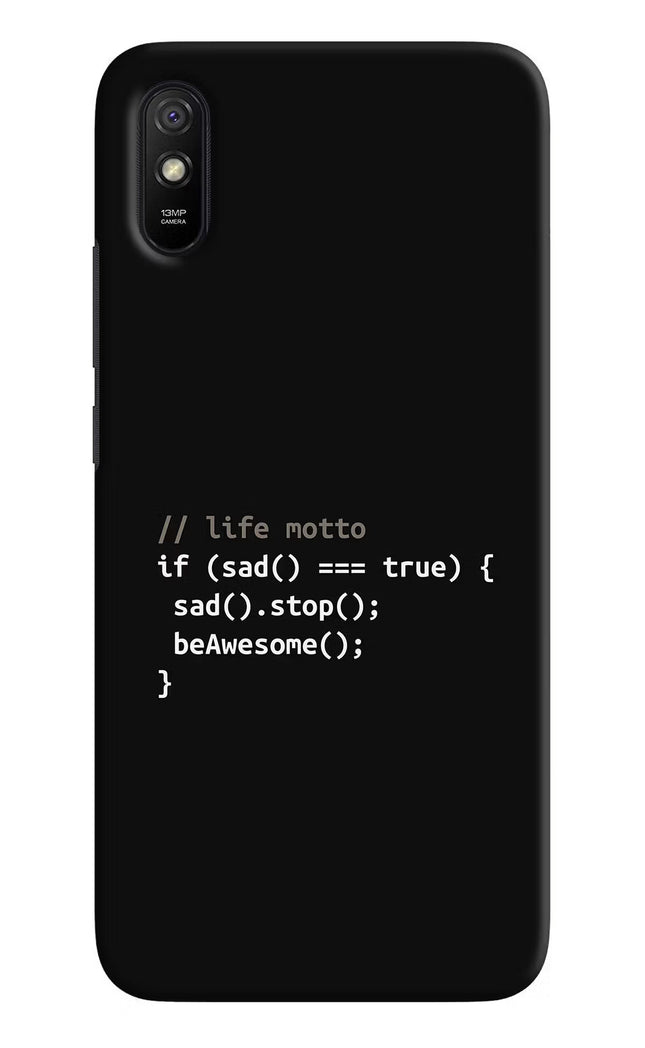 Life Motto Code Redmi 9A/9i Hard Case Back Cover by Casekaro