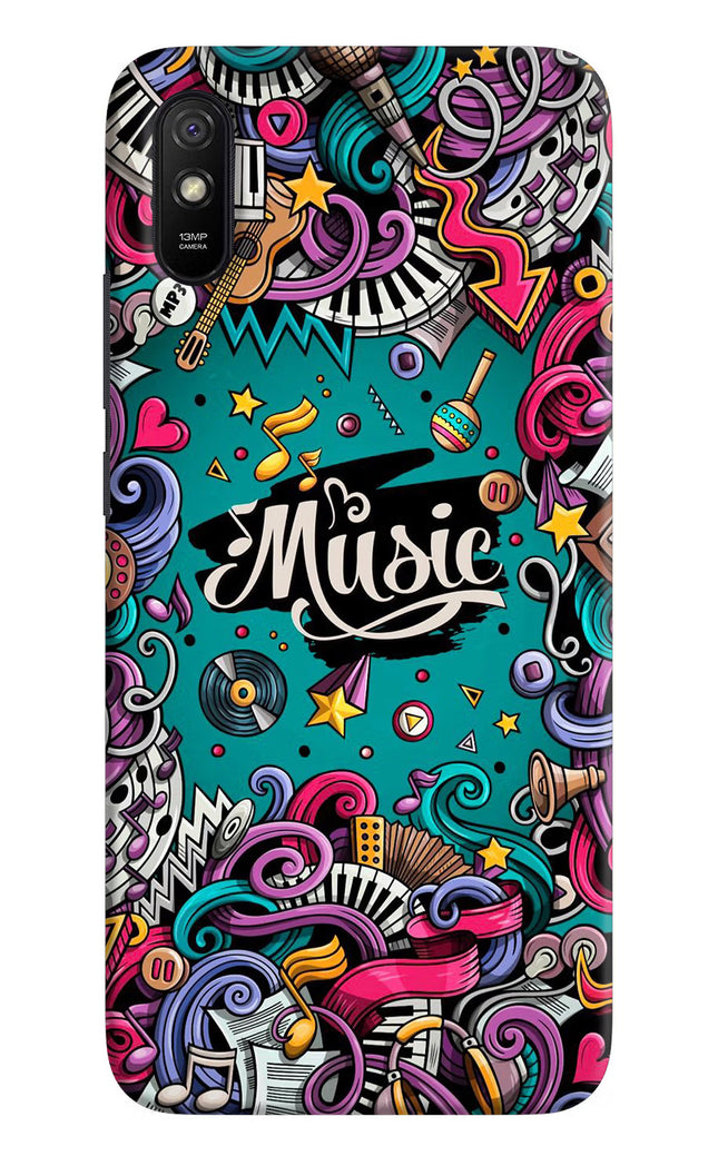 Music Graffiti Redmi 9A/9i Hard Case Back Cover by Casekaro