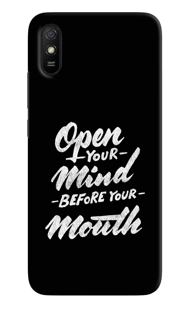 Open Your Mind Before Your Mouth Redmi 9A/9i Hard Case Back Cover by Casekaro