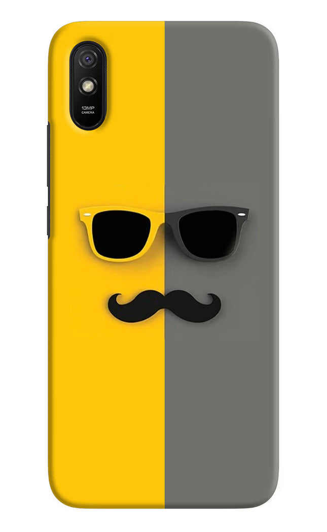 Sunglasses with Mustache Redmi 9A/9i Hard Case Back Cover by Casekaro