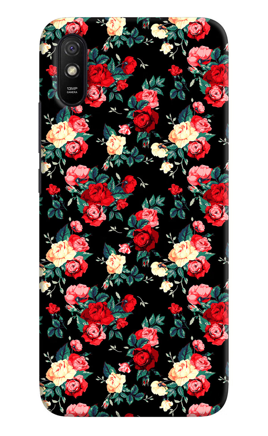 Rose Pattern Redmi 9A/9i Back Cover, Hard case