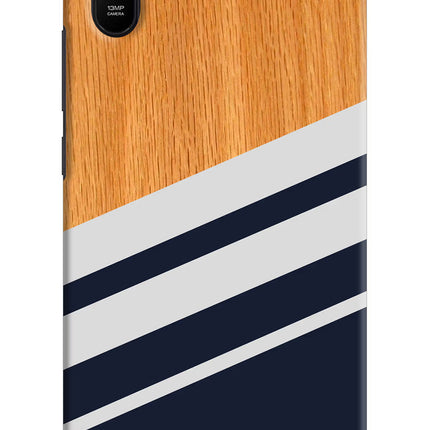 Blue and white wooden Redmi 9A/9i Hard Case Back Cover by Casekaro