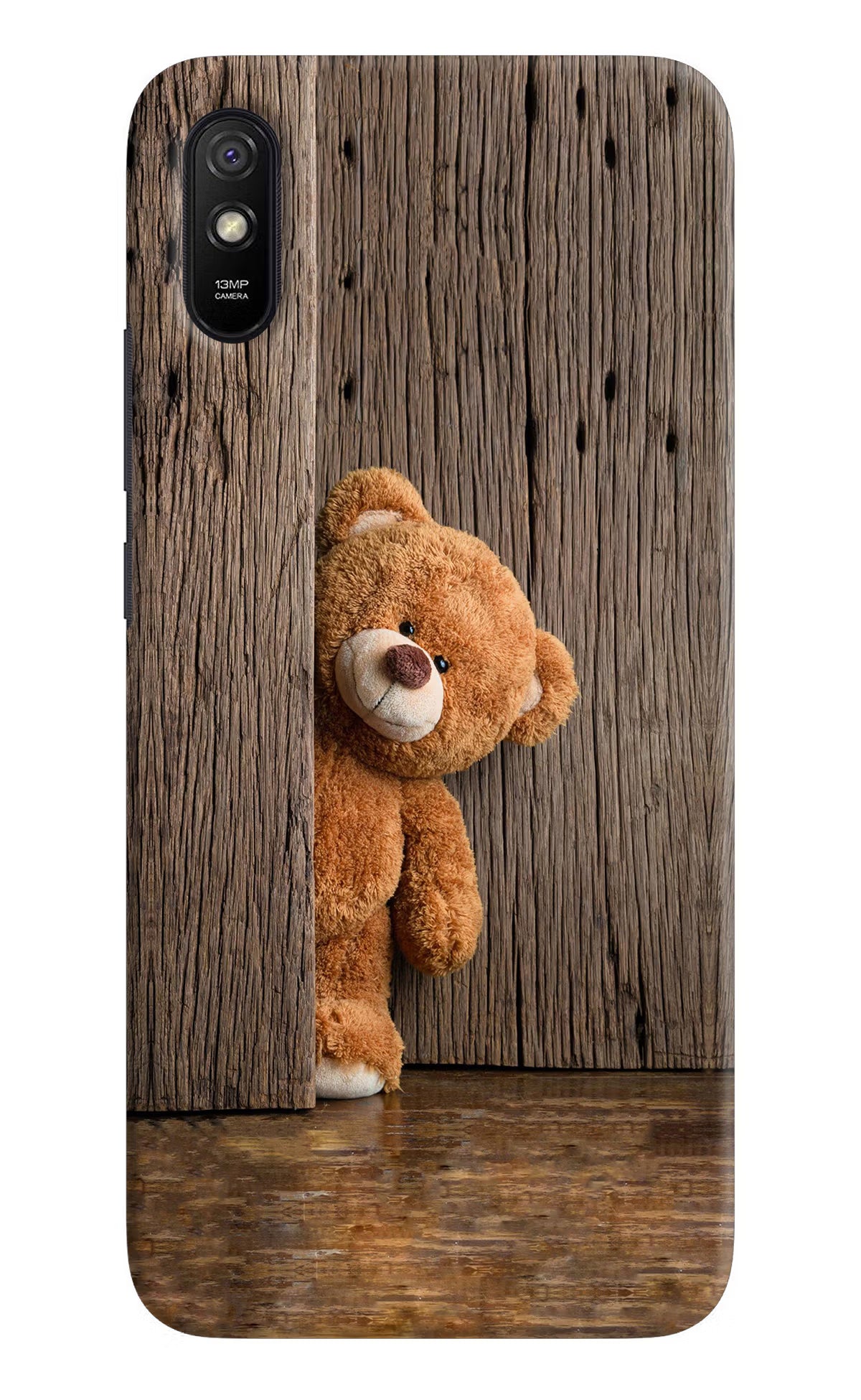 Teddy Wooden Redmi 9A/9i Hard Case Back Cover by Casekaro