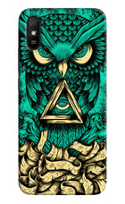Green Owl Redmi 9A/9i Hard Case Back Cover by Casekaro
