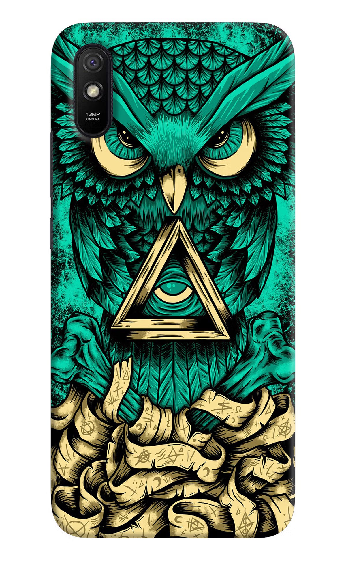 Green Owl Redmi 9A/9i Hard Case Back Cover by Casekaro