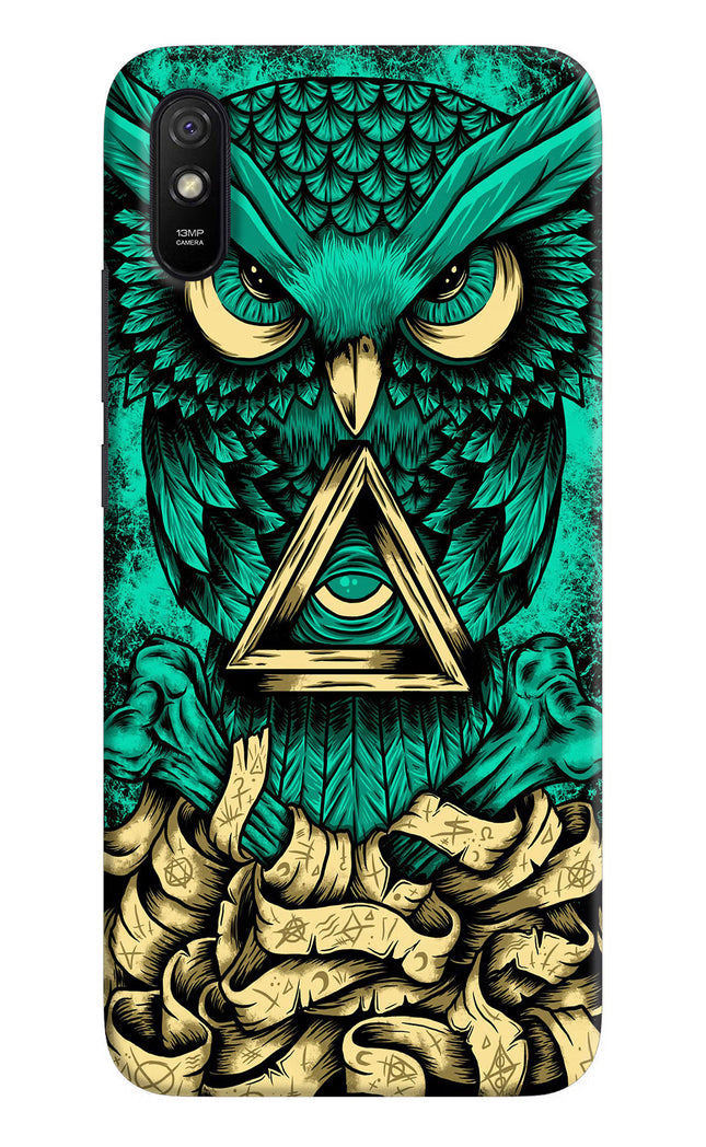 Green Owl Redmi 9A/9i Hard Case Back Cover by Casekaro