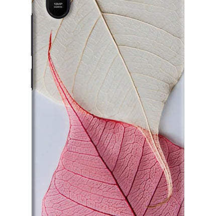 White Pink Leaf Redmi 9A/9i Hard Case Back Cover by Casekaro