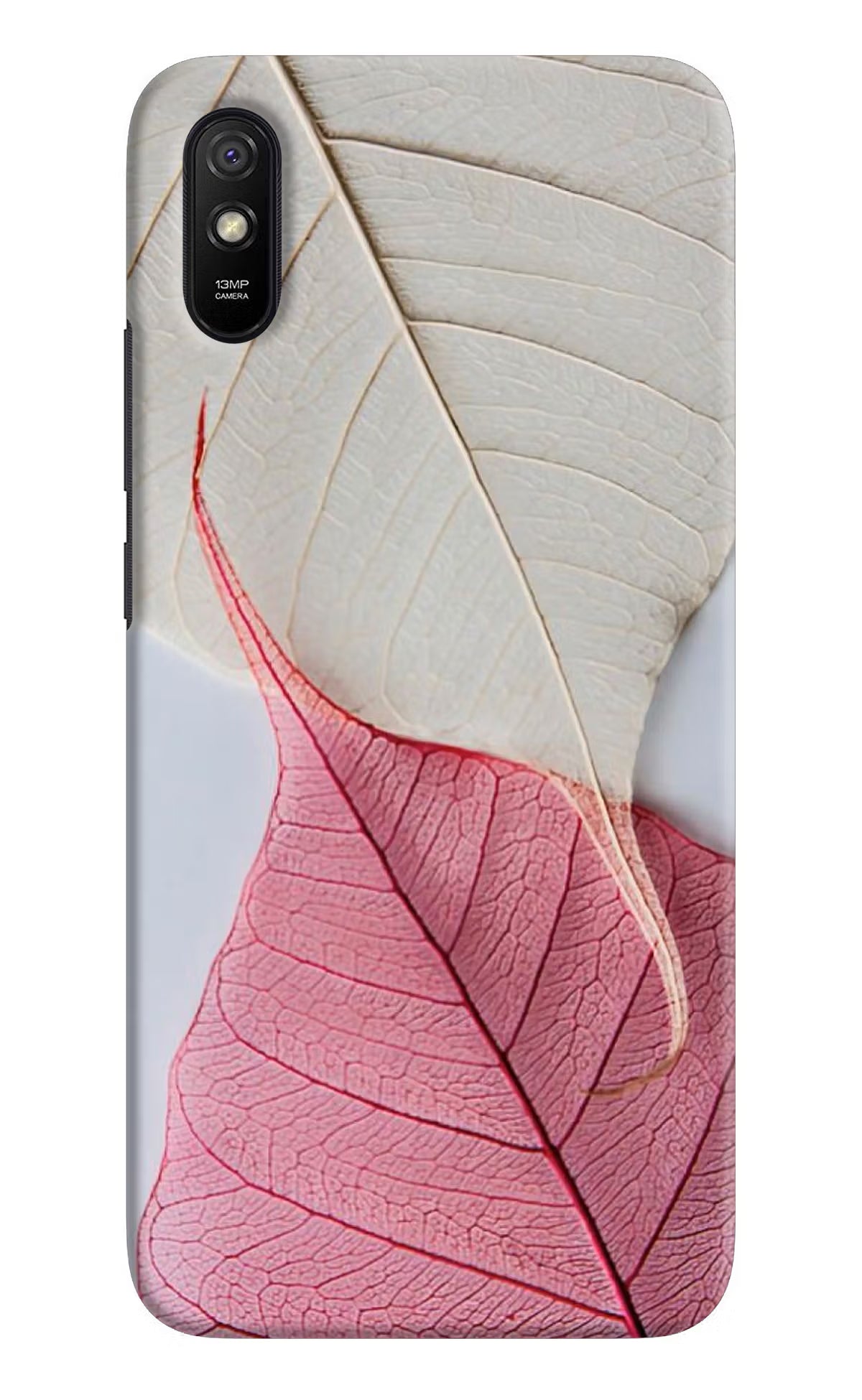 White Pink Leaf Redmi 9A/9i Hard Case Back Cover by Casekaro