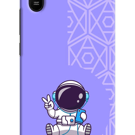 Cute Astronaut Chilling Redmi 9A/9i Hard Case Back Cover by Casekaro