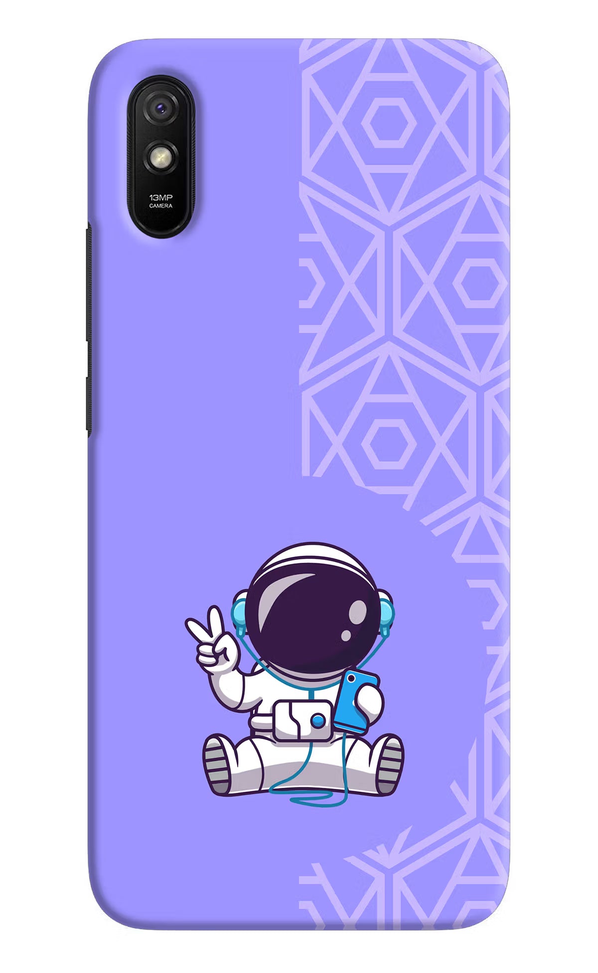 Cute Astronaut Chilling Redmi 9A/9i Hard Case Back Cover by Casekaro