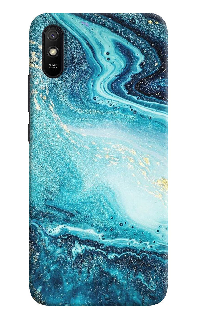 Blue Glitter Marble Redmi 9A/9i Hard Case Back Cover by Casekaro