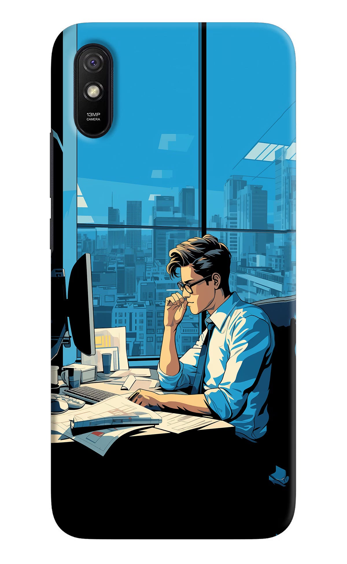 Focused Hustler (AI Generated) Redmi 9A/9i Hard Case Back Cover by Casekaro
