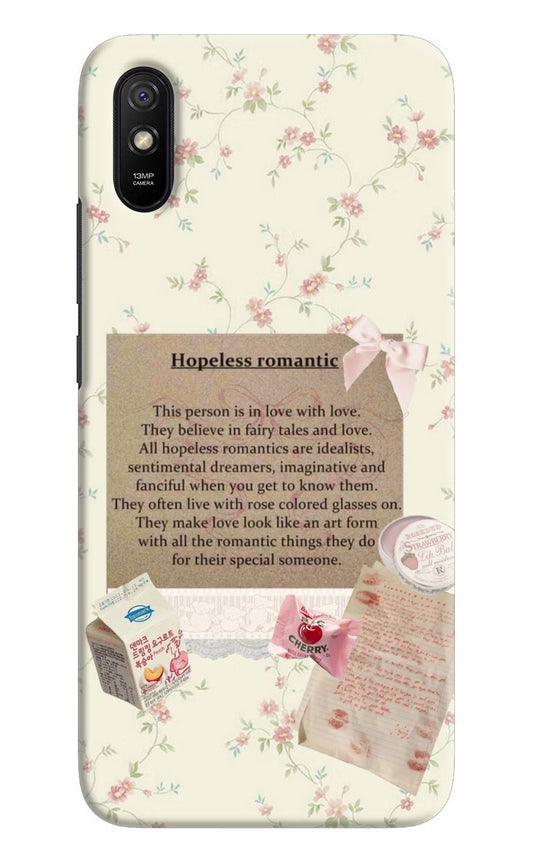 Hopeless Romantic Redmi 9A/9i Hard Case Back Cover by Casekaro