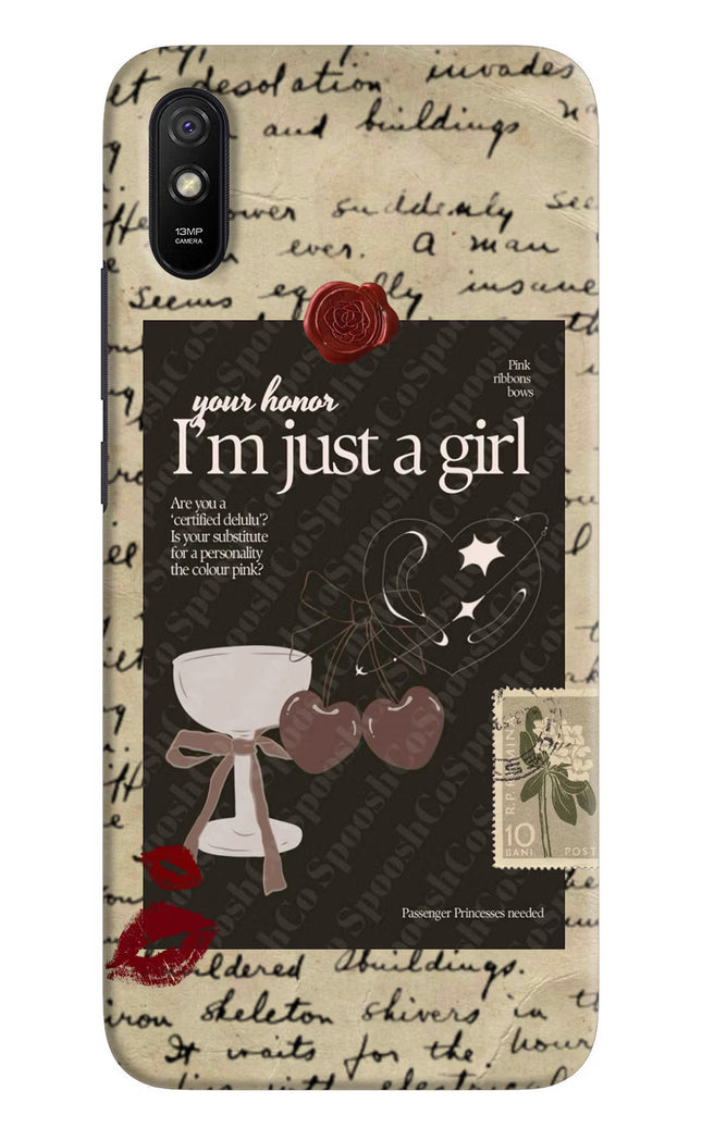 I am just a girl Redmi 9A/9i Hard Case Back Cover by Casekaro