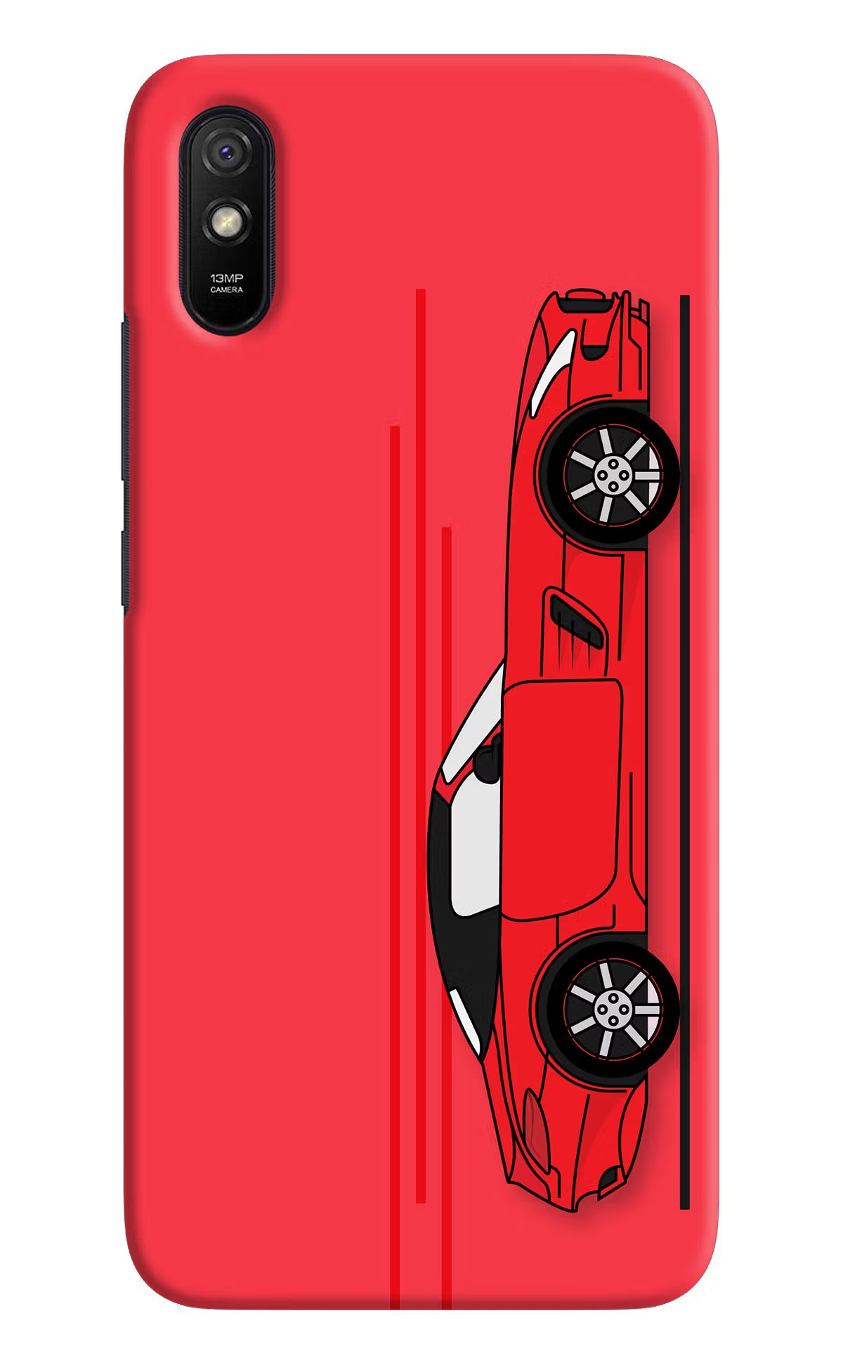 Red Velocity Redmi 9A/9i Hard Case Back Cover by Casekaro