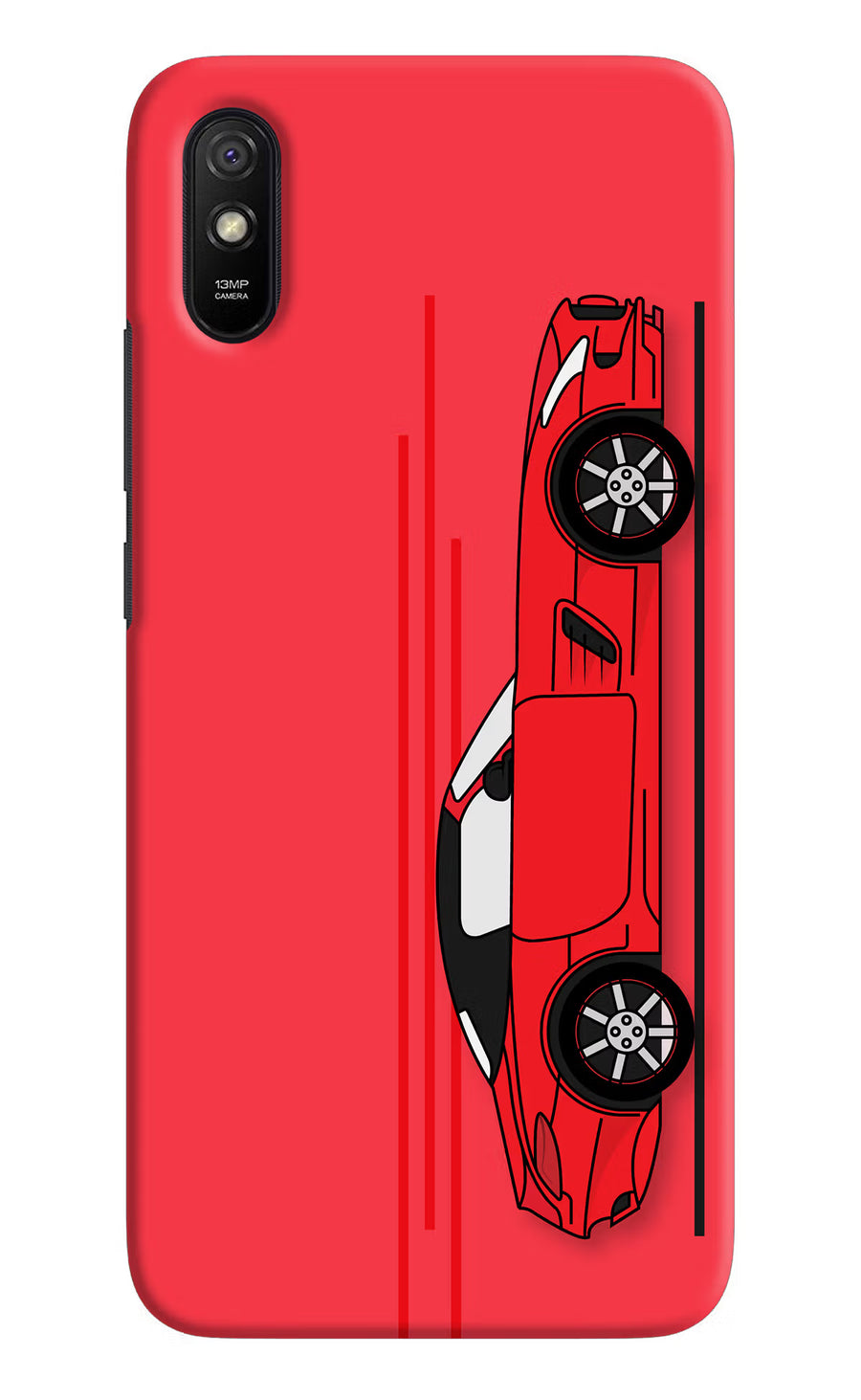 Red Velocity Redmi 9A/9i Back Cover, Hard case