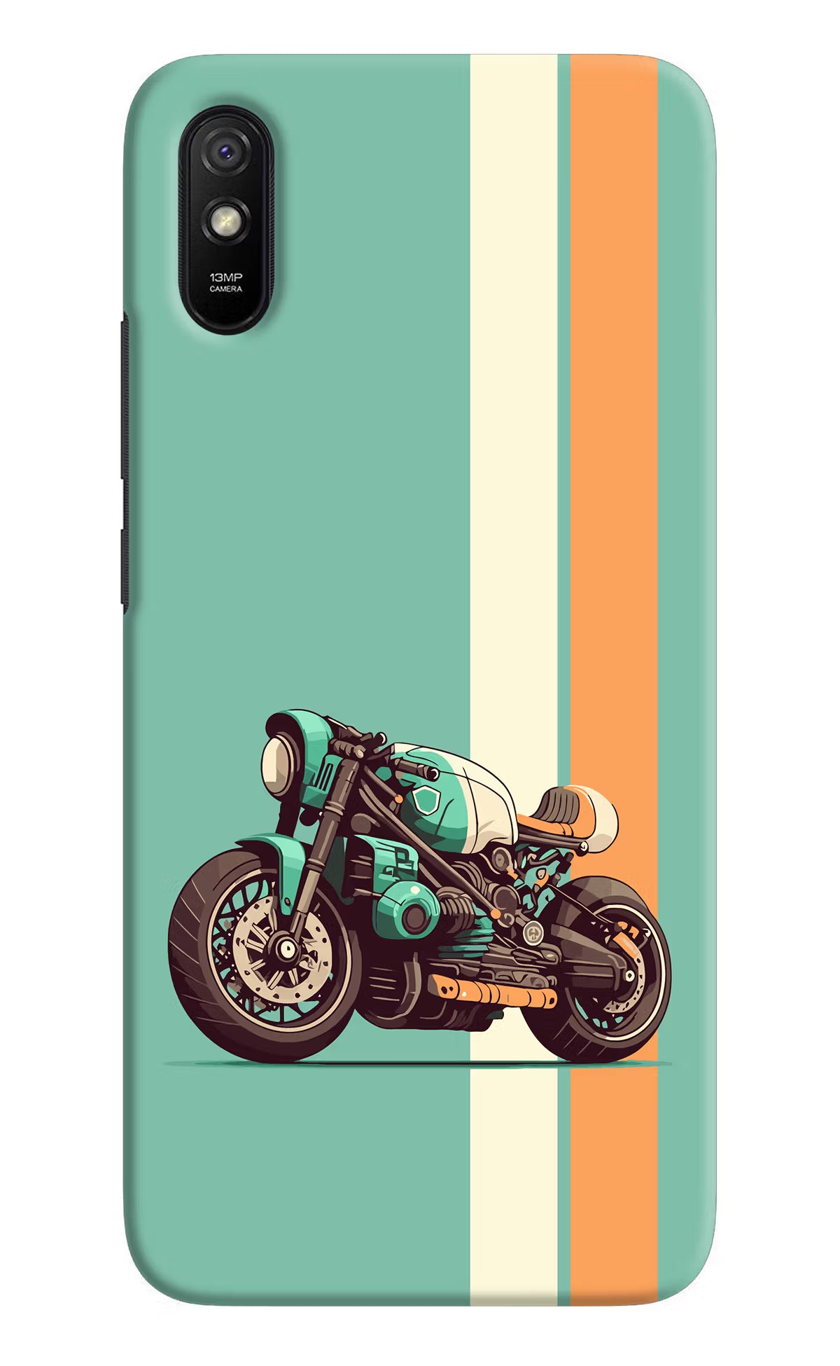 Striped Moto Drift Redmi 9A/9i Hard Case Back Cover by Casekaro