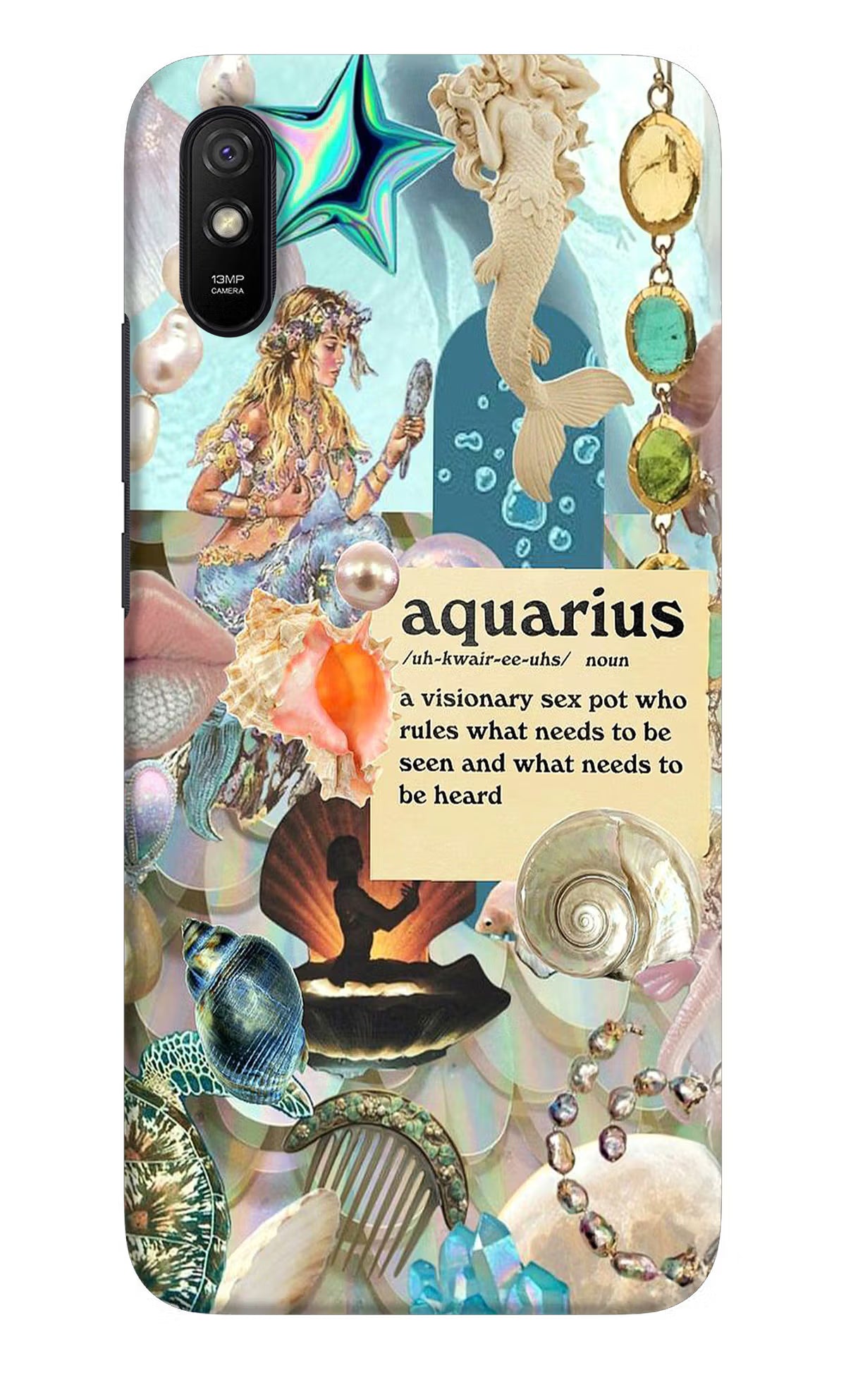 Aquarius Zodiac Redmi 9A/9i Hard Case Back Cover by Casekaro
