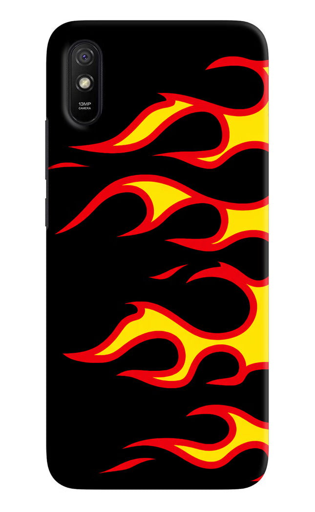 Side Sweep Flames Redmi 9A/9i Hard Case Back Cover by Casekaro