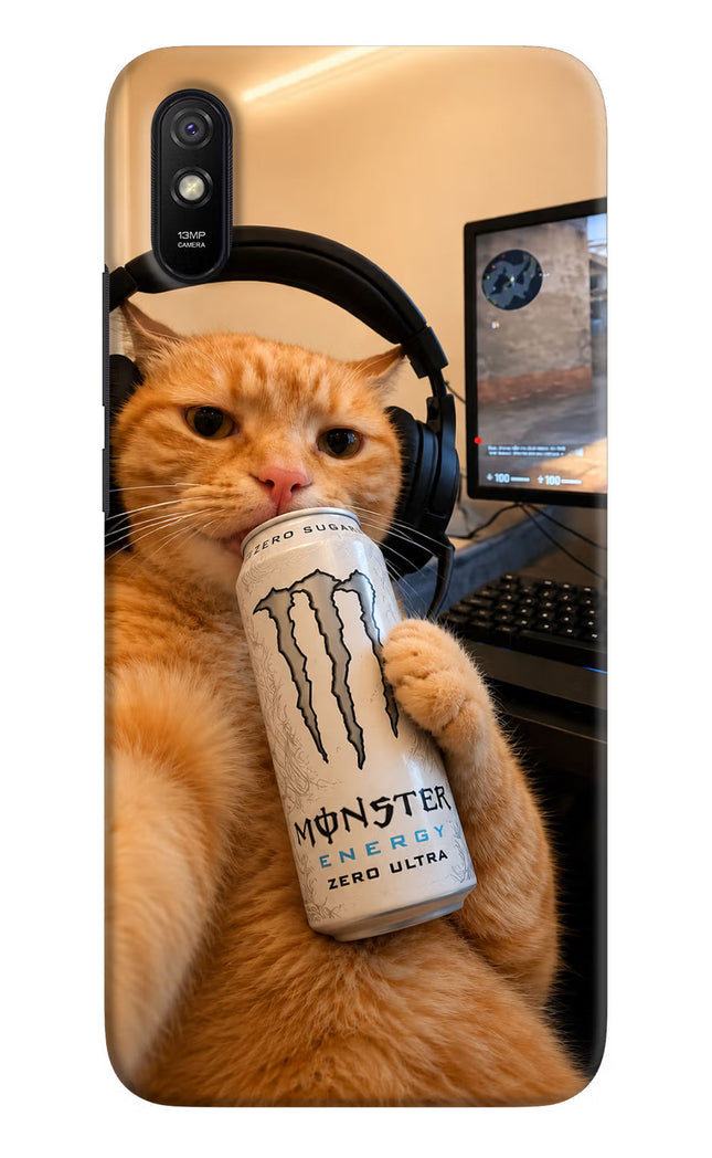 Gamer Cat Energy Redmi 9A/9i Hard Case Back Cover by Casekaro