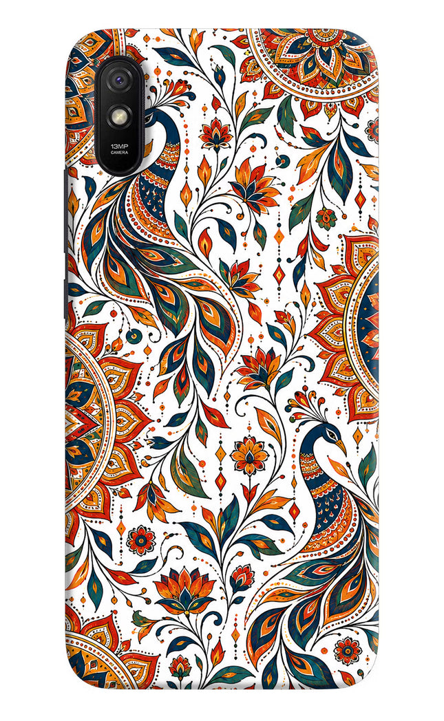 White Mayura Redmi 9A/9i Hard Case Back Cover by Casekaro