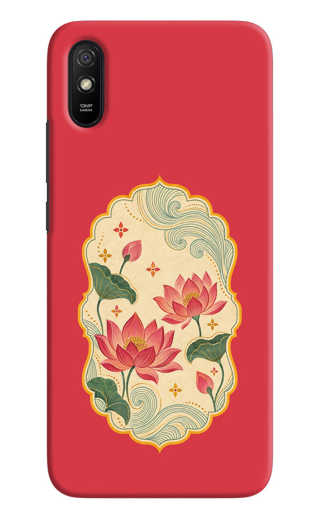 Pink Lotus Redmi 9A/9i Hard Case Back Cover by Casekaro