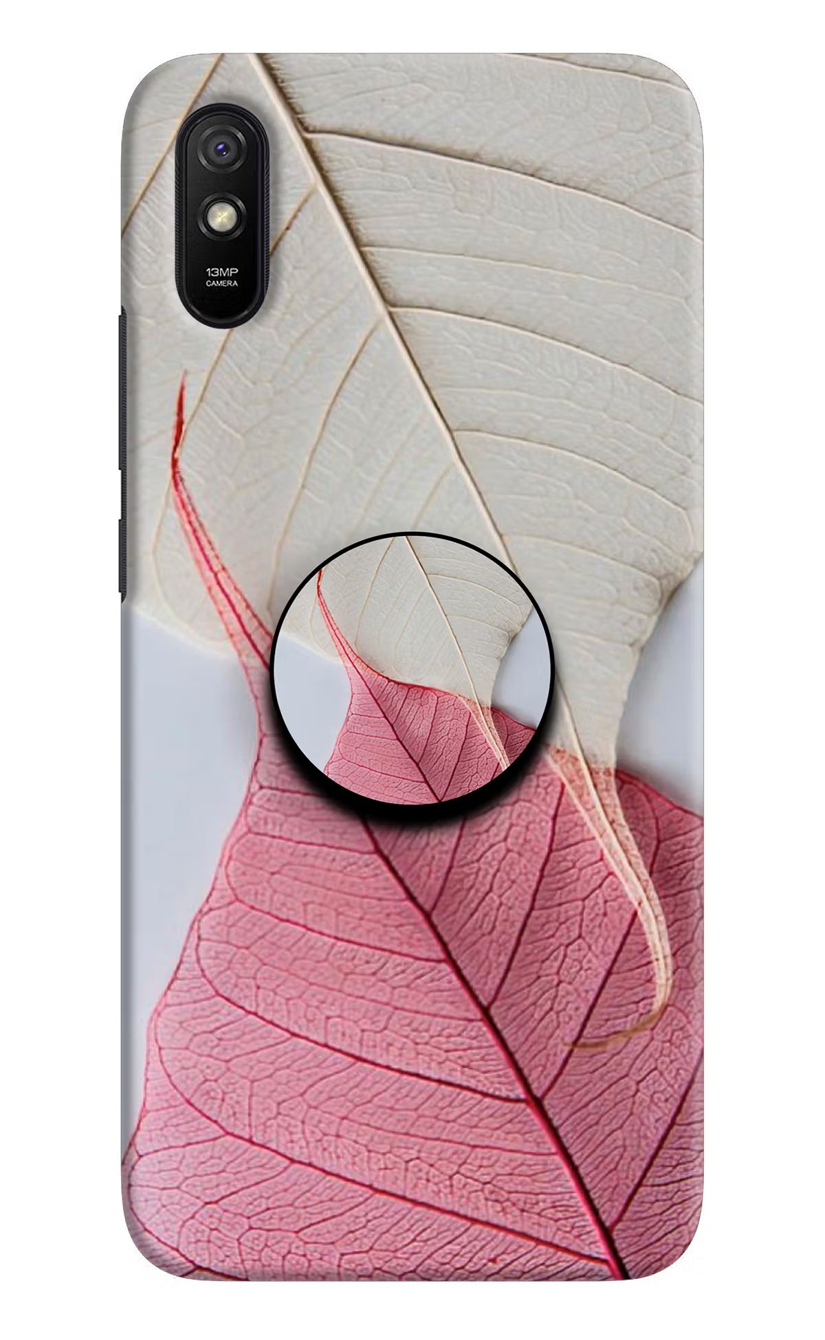 White Pink Leaf Redmi 9A/9i Pop Case by Casekaro