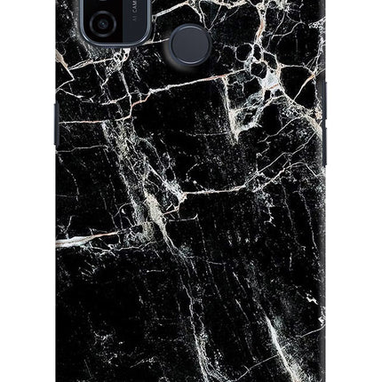 Black Marble Texture Oppo A53 2020 Hard Case Back Cover by Casekaro