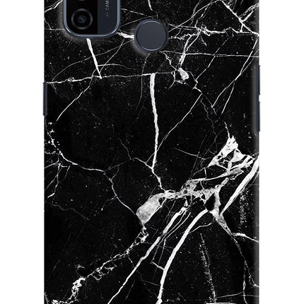 Black Marble Pattern Oppo A53 2020 Hard Case Back Cover by Casekaro