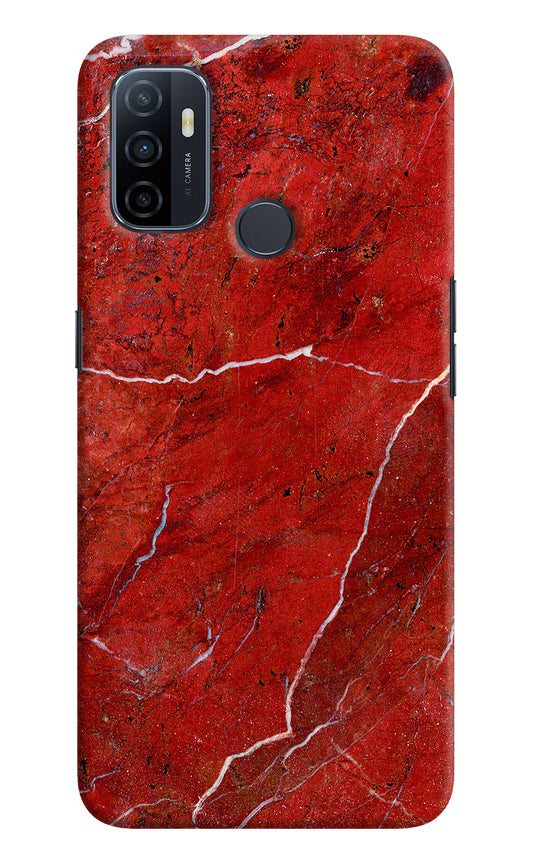 Red Marble Design Oppo A53 2020 Hard Case Back Cover by Casekaro