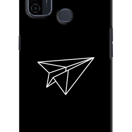 Paper Plane White Oppo A53 2020 Hard Case Back Cover by Casekaro