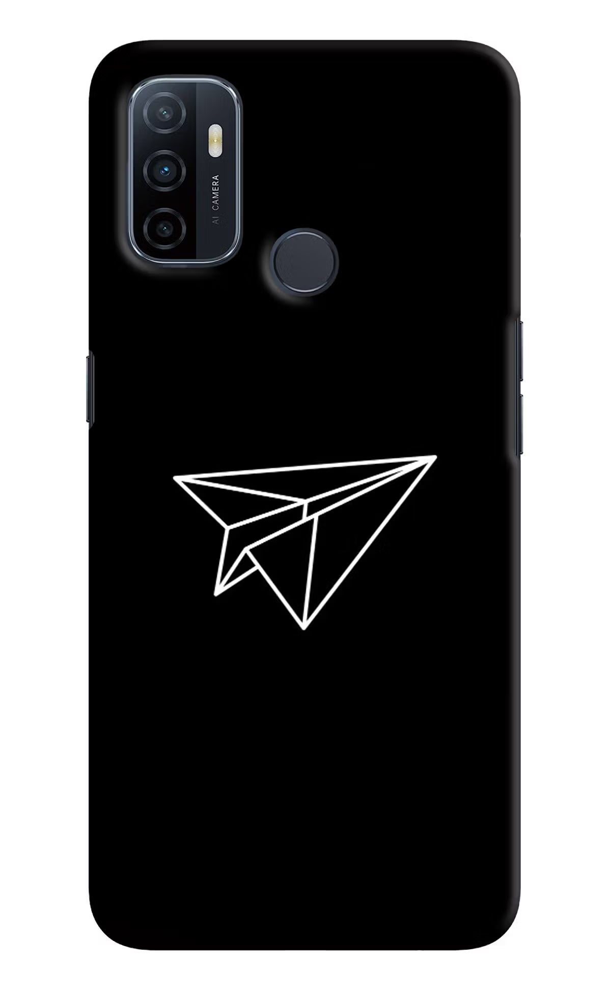 Paper Plane White Oppo A53 2020 Hard Case Back Cover by Casekaro