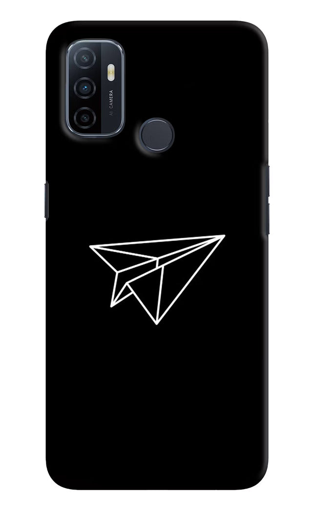 Paper Plane White Oppo A53 2020 Hard Case Back Cover by Casekaro