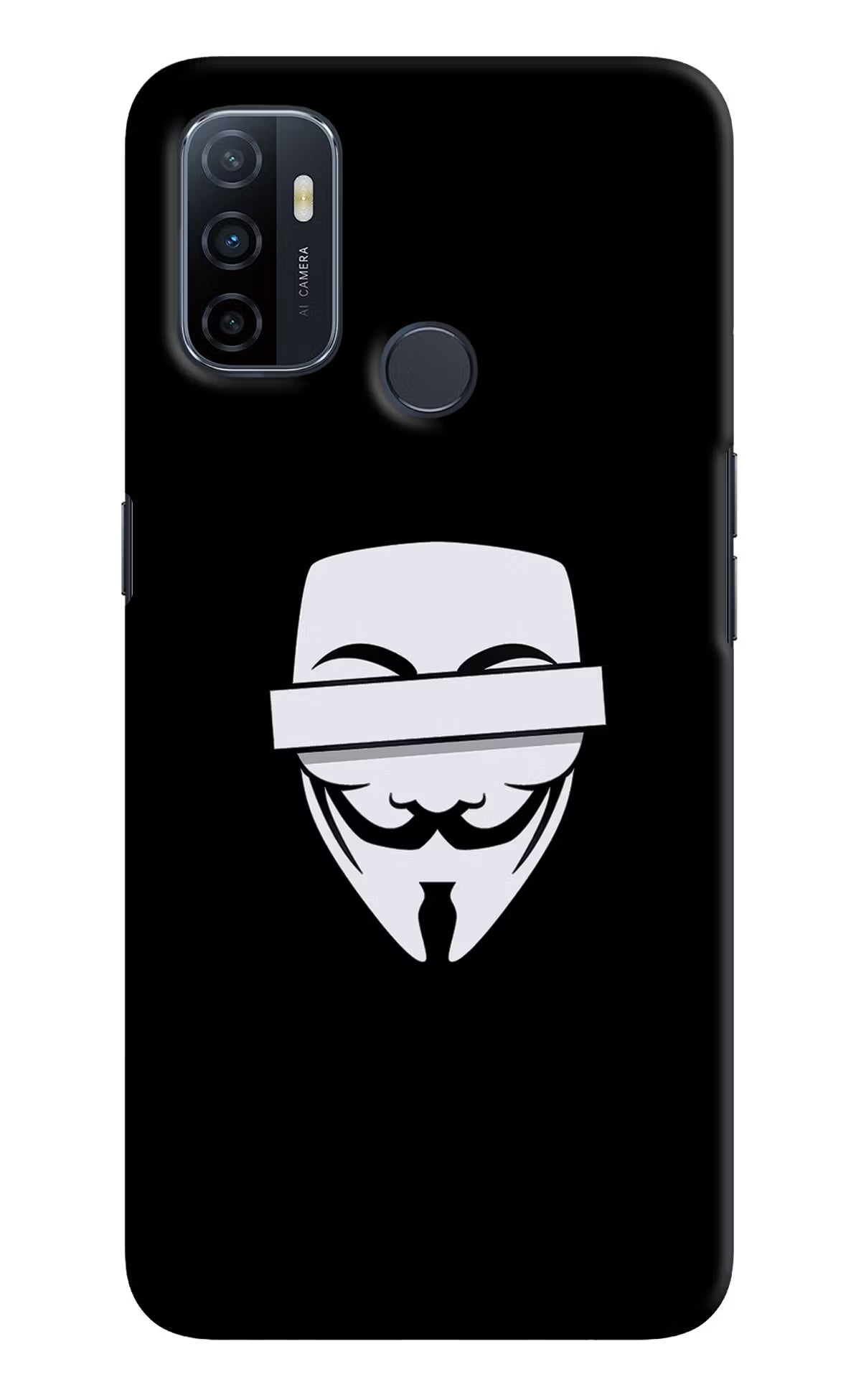 Anonymous Face Oppo A53 2020 Hard Case Back Cover by Casekaro