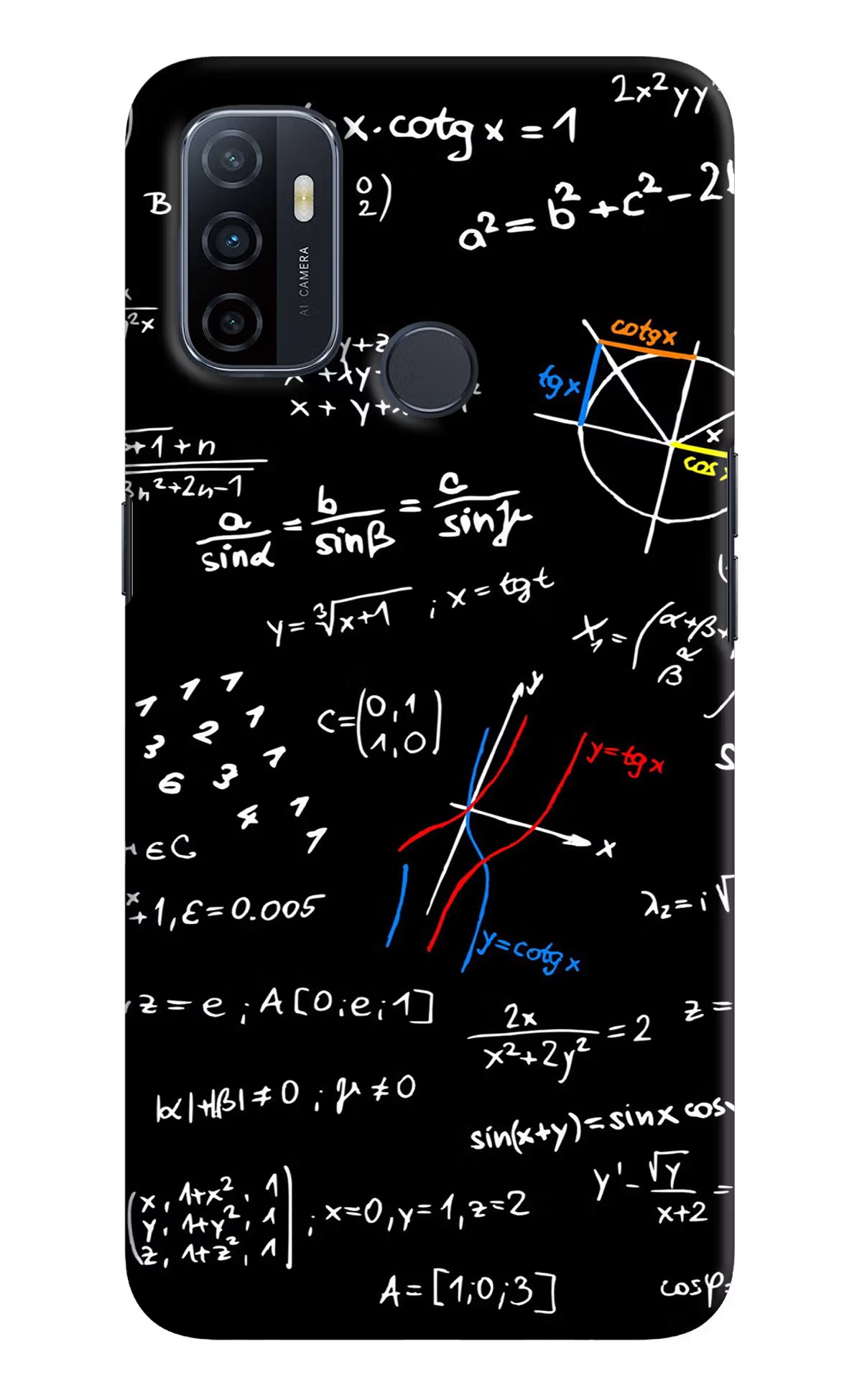 Mathematics Formula Oppo A53 2020 Hard Case Back Cover by Casekaro