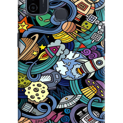 Space Abstract Oppo A53 2020 Hard Case Back Cover by Casekaro