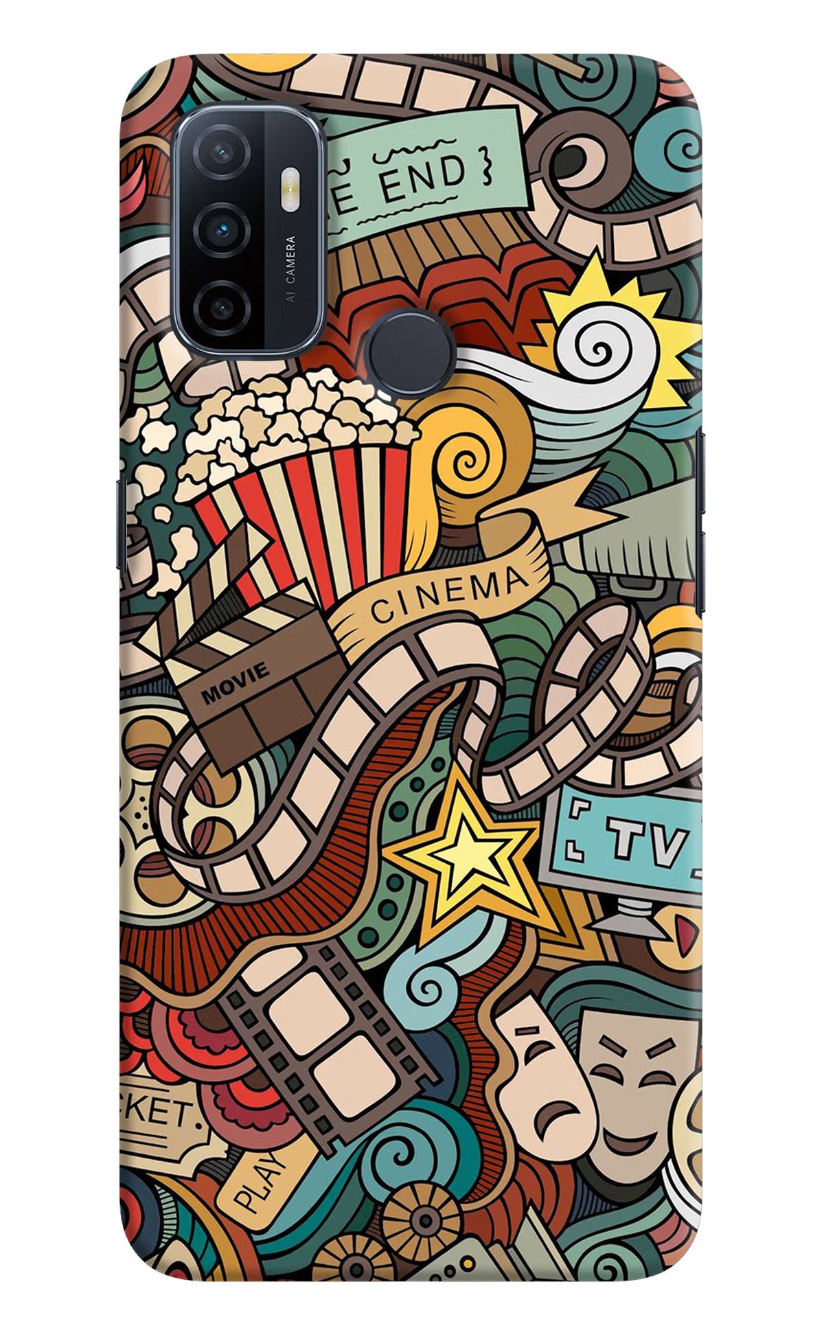 Cinema Abstract Oppo A53 2020 Hard Case Back Cover by Casekaro